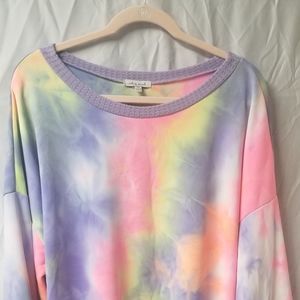 Long sleeve tie dye White Birch top